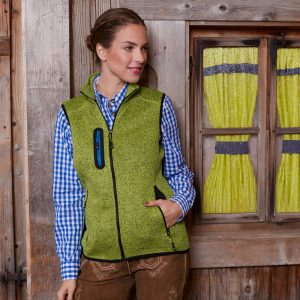 Ladies' Knitted Fleece Vest with Stand-Up Collar