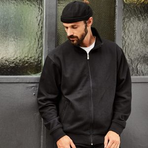 Sweat Jacket with Stand-Up Collar