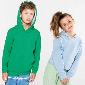 Kids' Contrast Hooded Sweater