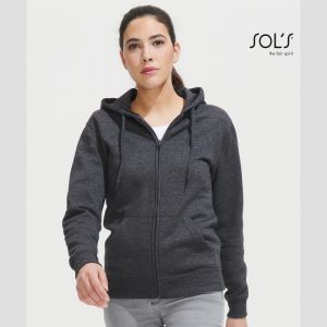 Women Ladies' Sweat Jacket with Lined Hood