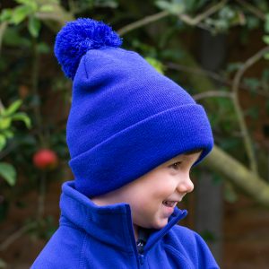Kids' Knitted Beanie with Pompon