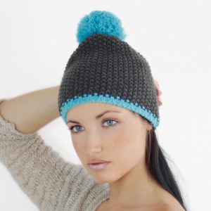 Knitted Hat with Pompom