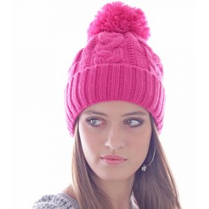 Knitted Beanie with Cable Pattern