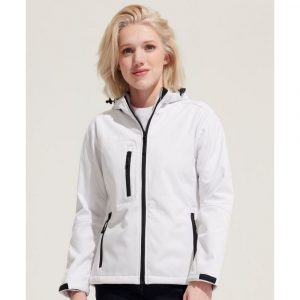 Women Ladies' Hooded 3-Layer Softshell Jacket